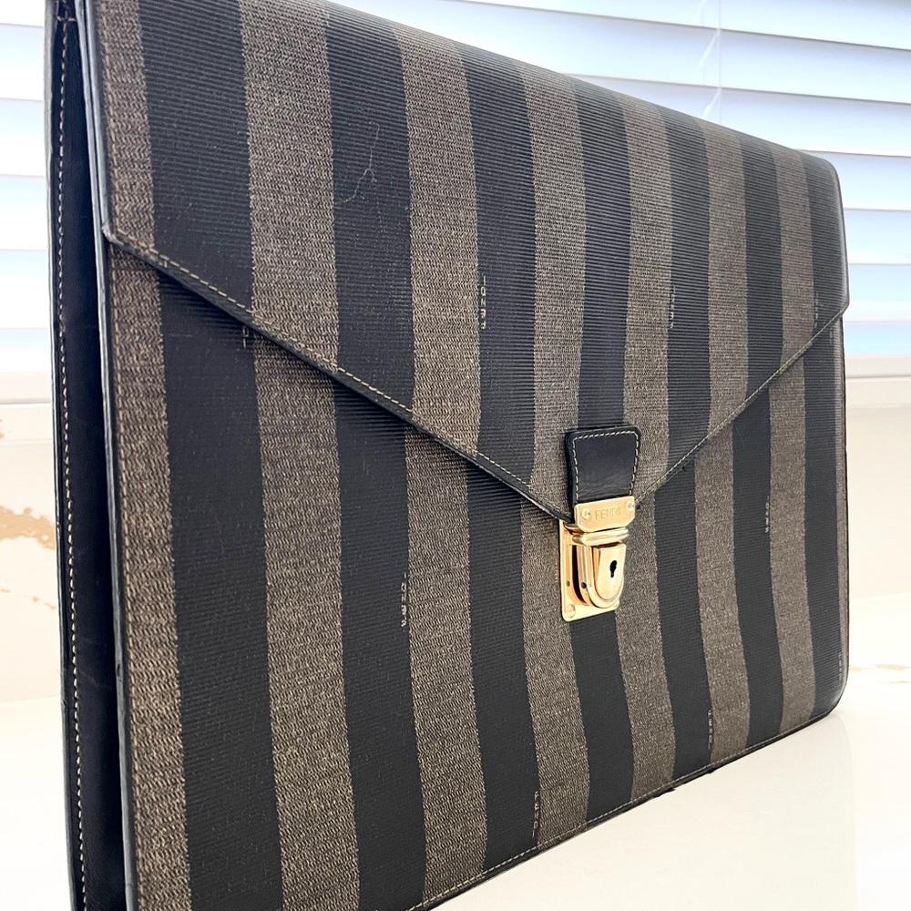 Authentic FENDI Document Envelope Pequin Canvas - Picture 3 of 8